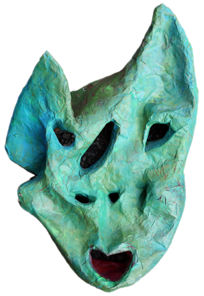grüne Maske Larvenpapier