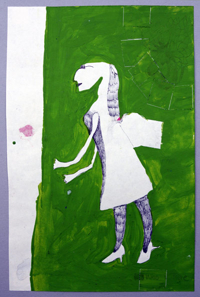 Mädchen im Grünen Zeichnung